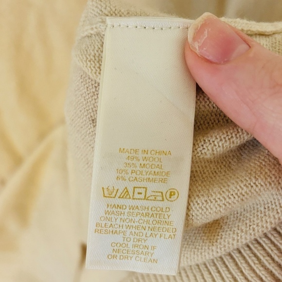 Kate Spade Revolve Wool Slouchy Raglan Sweater Deco Beige SZ XS - Picture 5 of 11